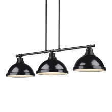 Golden 3602-3LP BLK-BK - Yep by Golden Lighting Duncan 3-light Island Light in Matte Black and Black shade